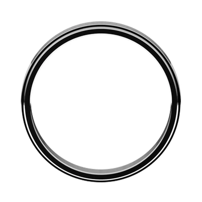 14K White Gold Stepped Edge Wedding Band