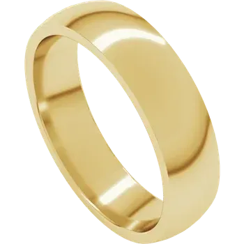 14K Yellow Gold Comfort Fit Standard Weight Half Round 5mm Band , Size 10 (99088)