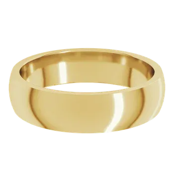 14K Yellow Gold Comfort Fit Standard Weight Half Round 5mm Band , Size 10 (99088)