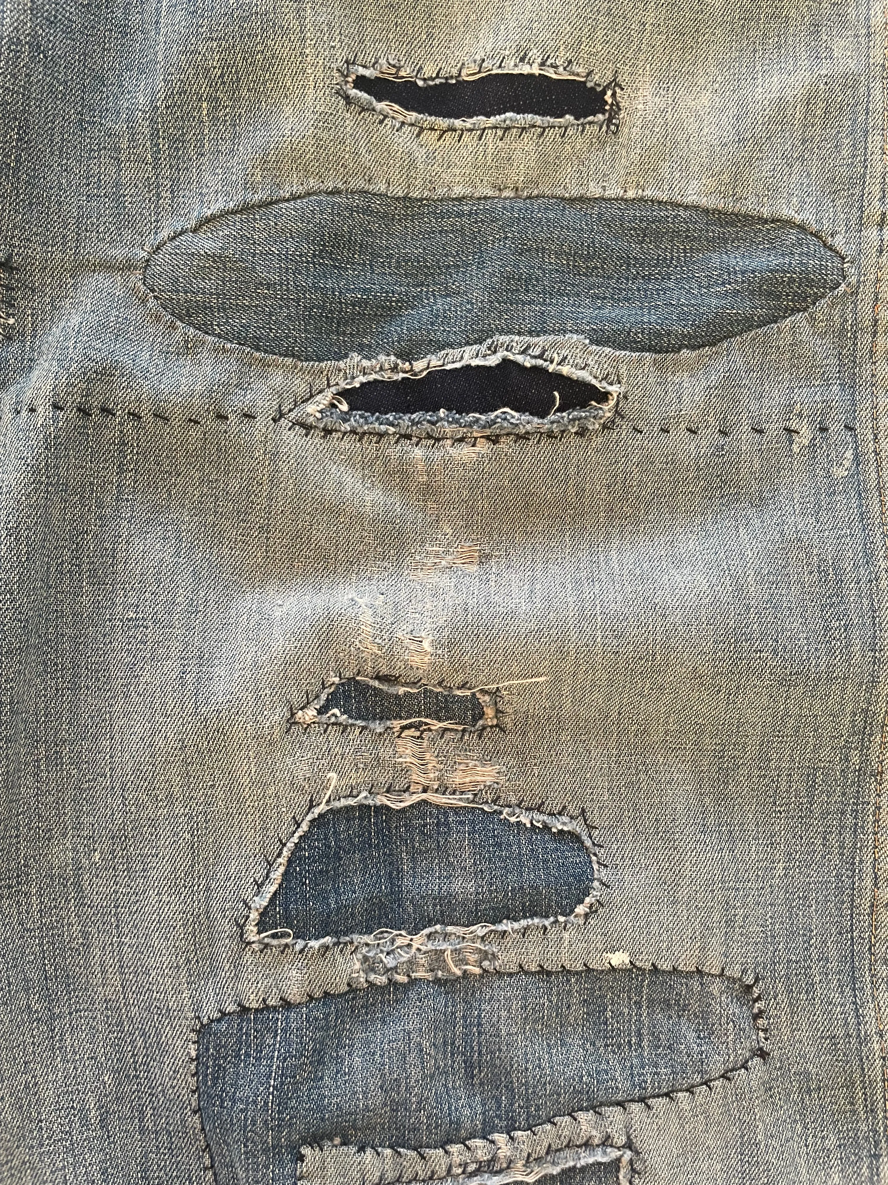 1940s Ladies Workwear Side Button Wide Leg Jeans