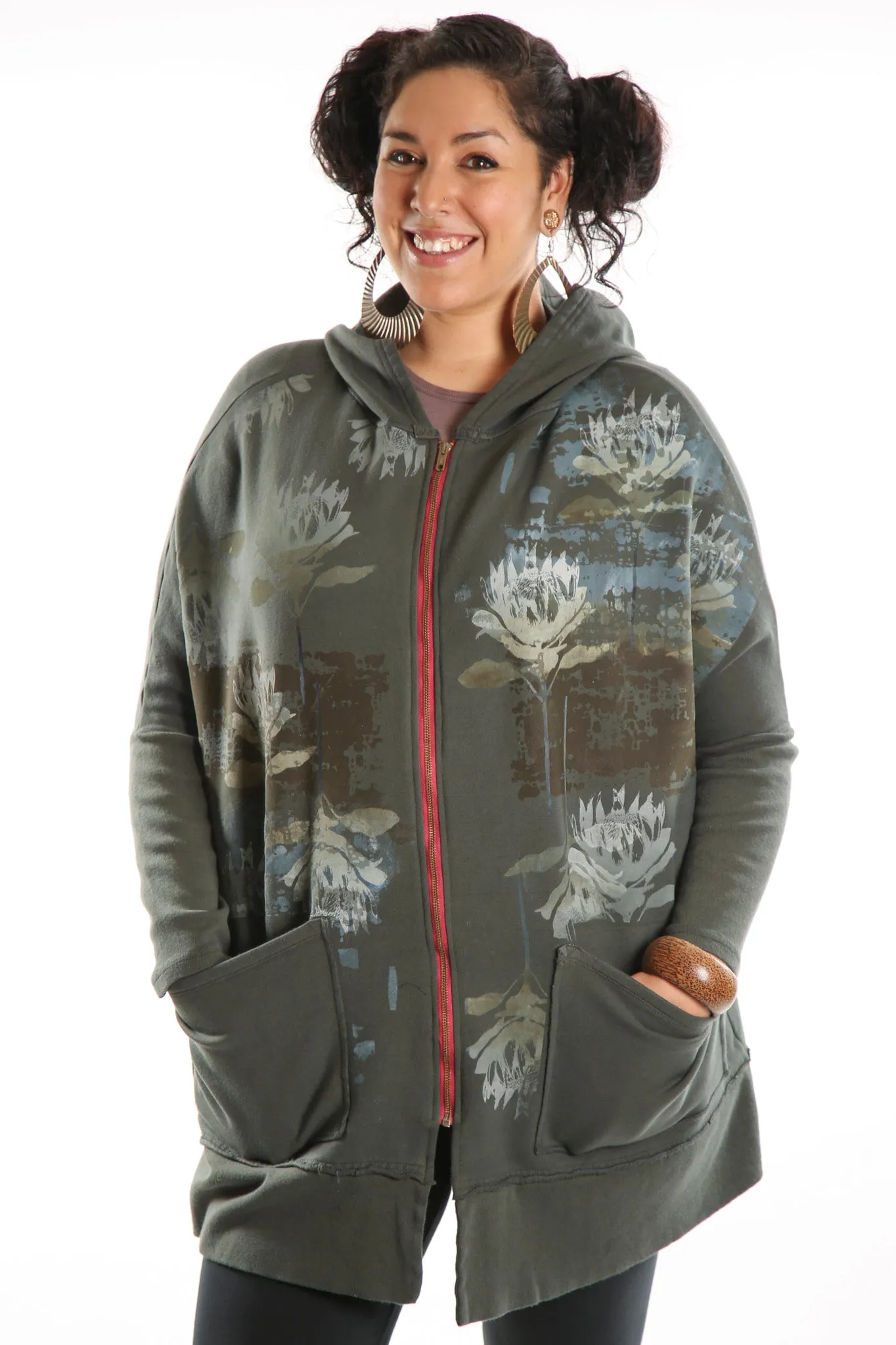 5261 Slim Rib Hoodie Organic Sweatshirt Dark Olive Waterlies & Waves
