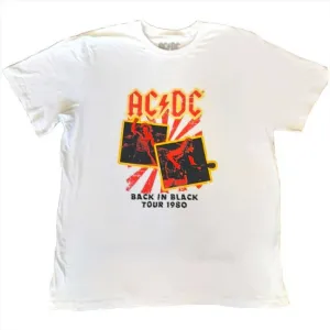 AC/DC 'Back in Black Tour 1980' Unisex White T-Shirt
