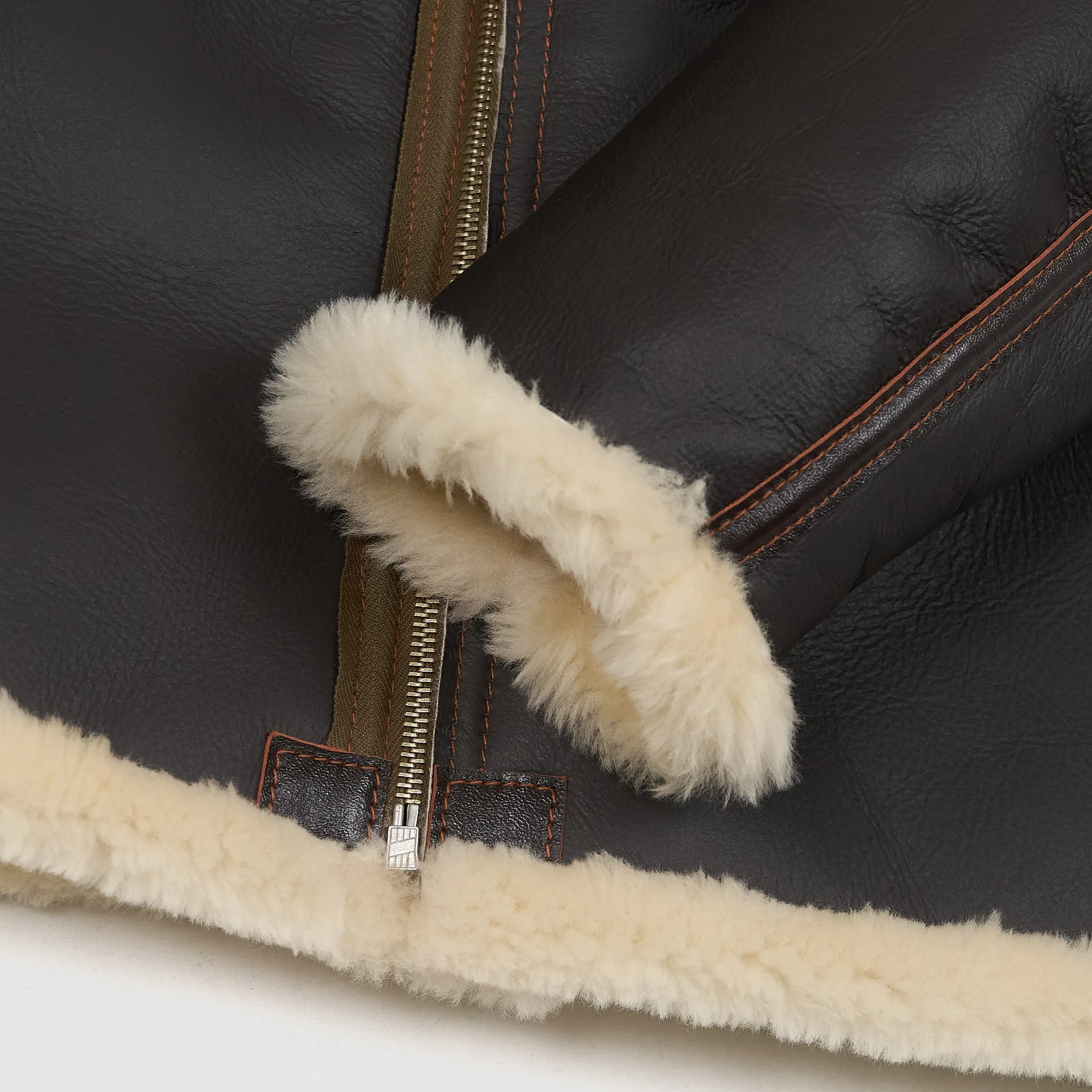 Aero Leather D-1 Shearling Bomber Leather Jacket