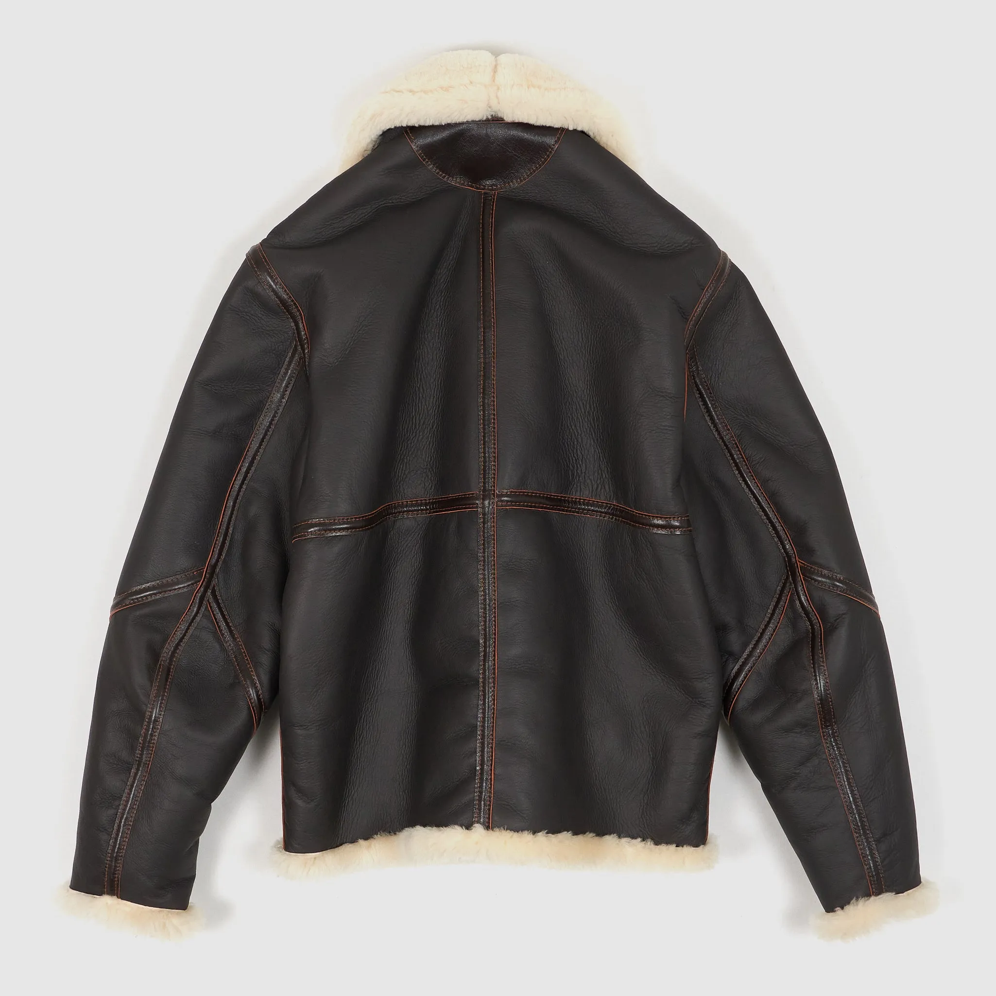 Aero Leather D-1 Shearling Bomber Leather Jacket