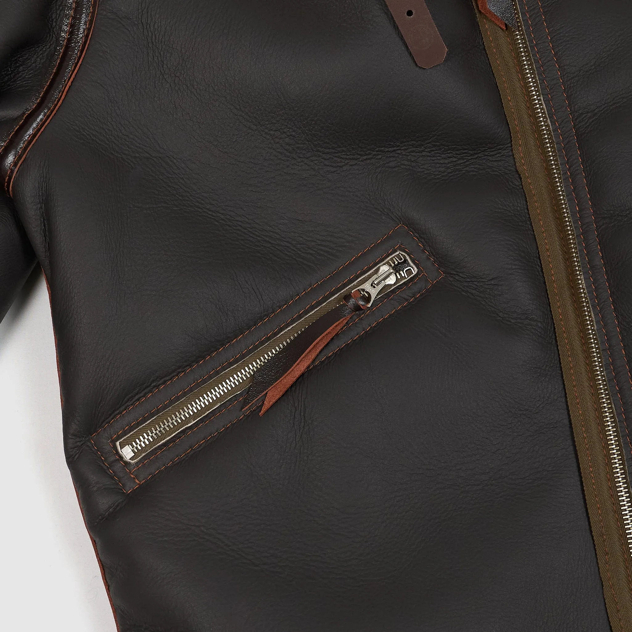 Aero Leather D-1 Shearling Bomber Leather Jacket