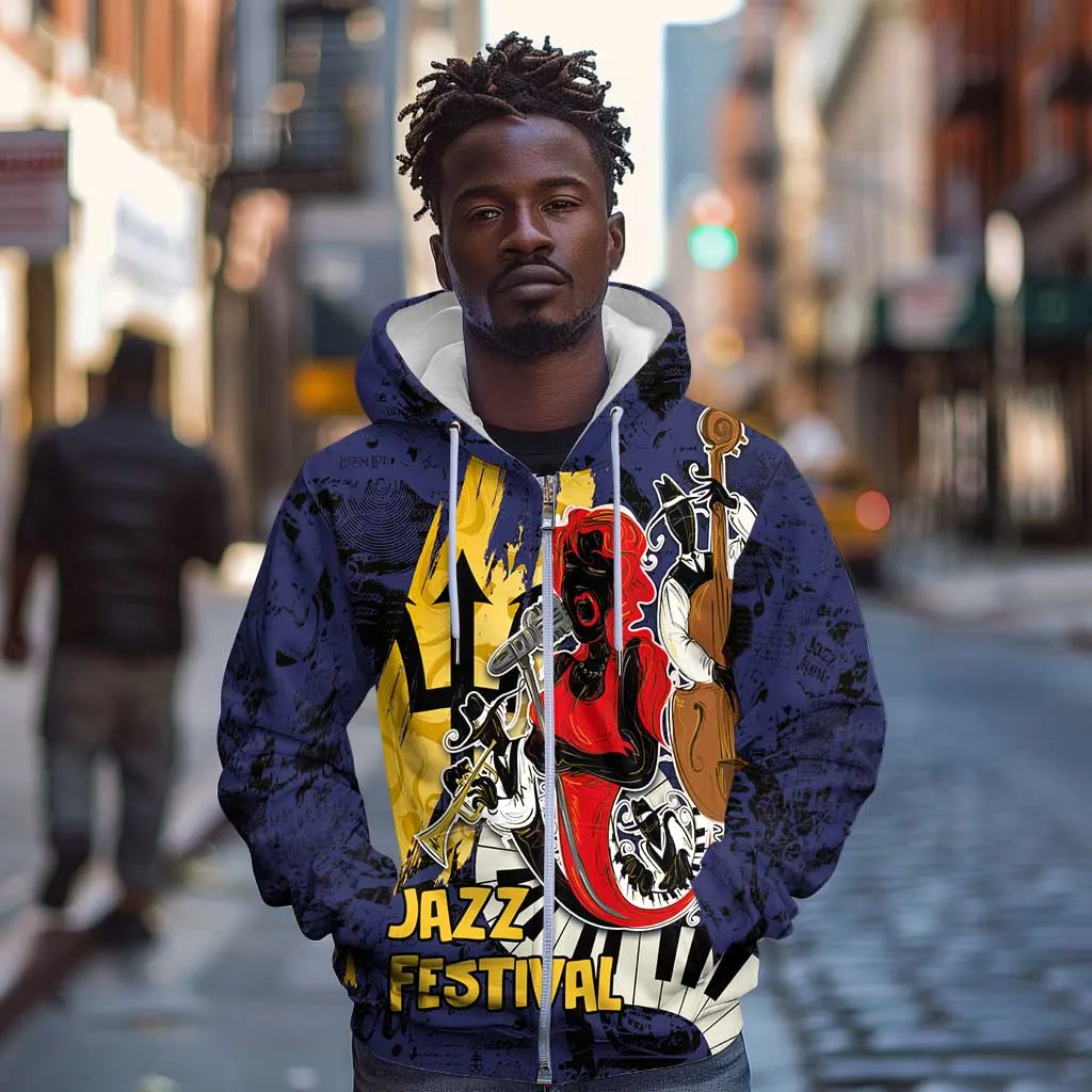 Afro-Barbados Jazz Festival Zip Hoodie Abstract Jazz Art LT03