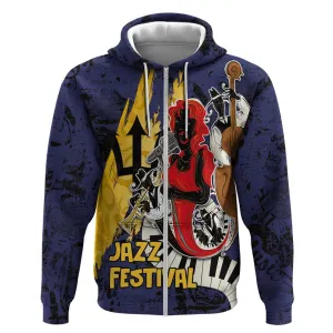 Afro-Barbados Jazz Festival Zip Hoodie Abstract Jazz Art LT03