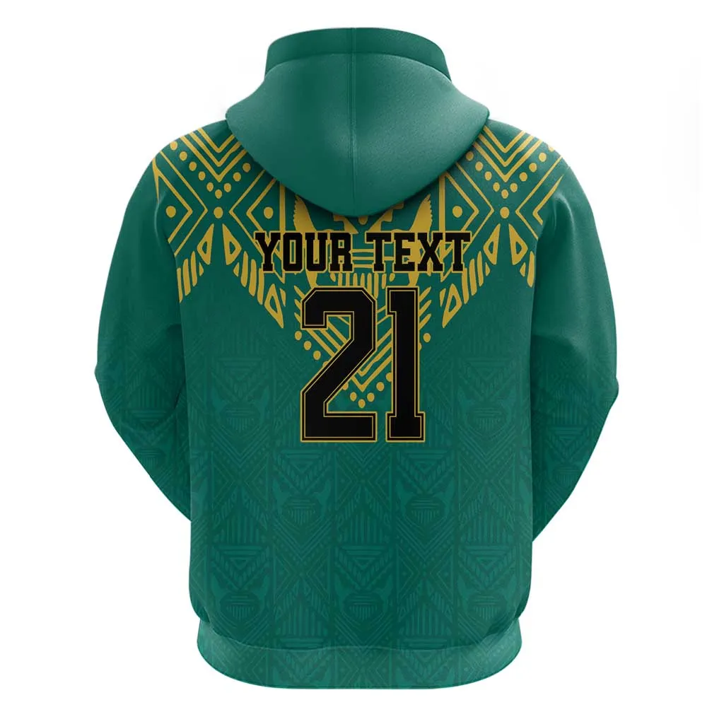 Afro-Jamaicans Tribal Custom Football Zip Hoodie Green Style LT9