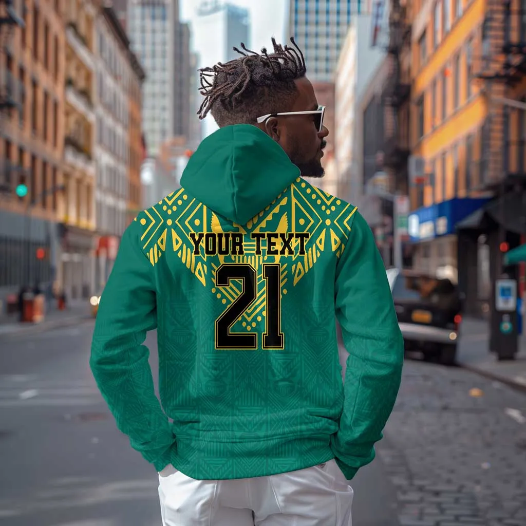 Afro-Jamaicans Tribal Custom Football Zip Hoodie Green Style LT9