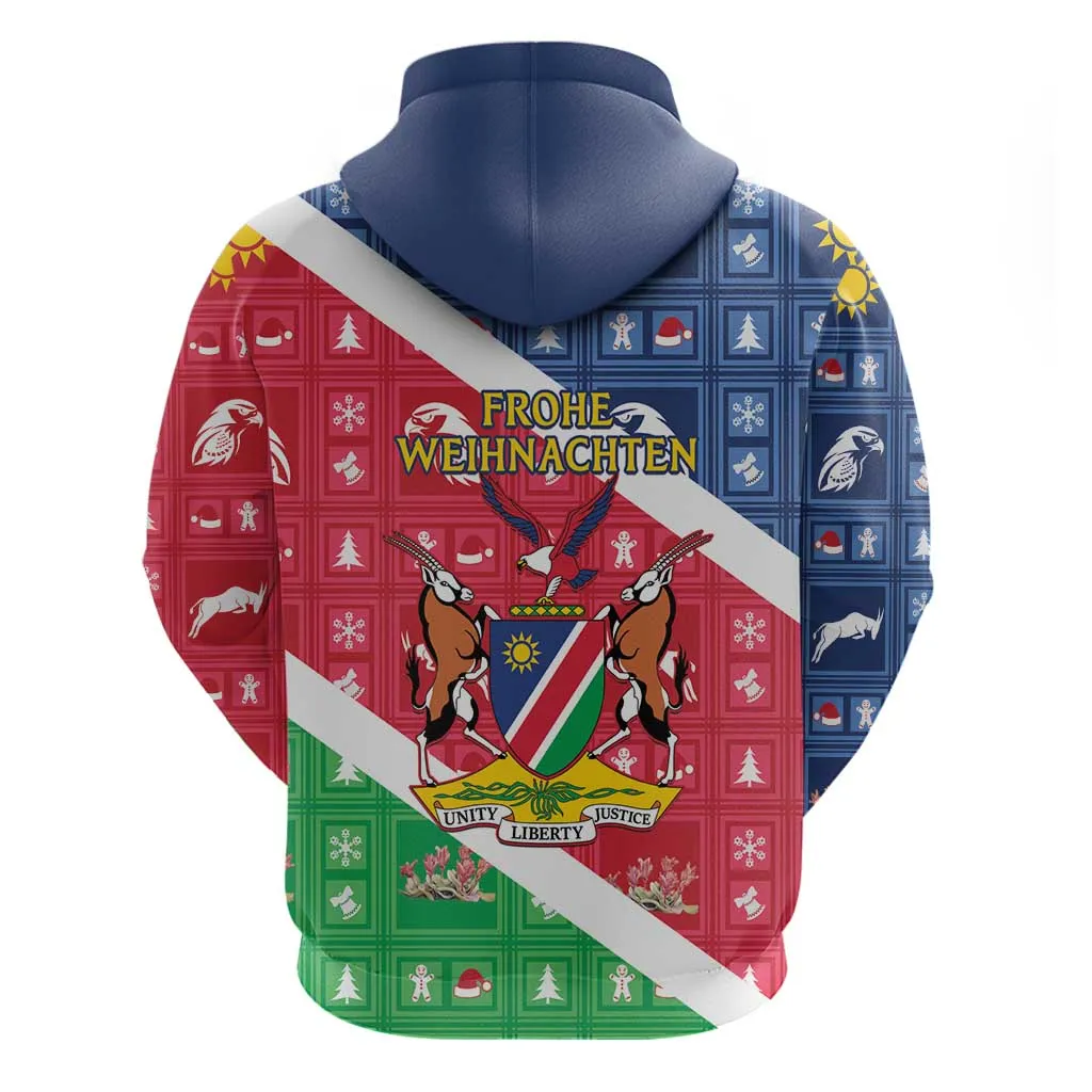 Afro Namibia Zip Hoodie Coat Of Arms Christmas Style LT15
