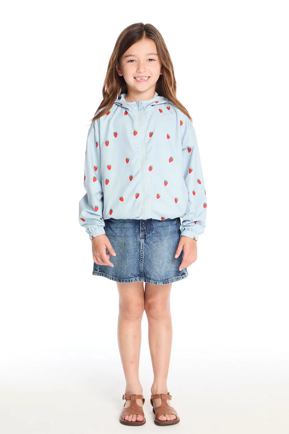 Allover Strawberries Zip Up Hoodie