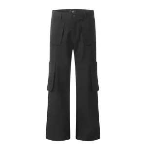 American-style High Street Vibe Workwear Casual Trousers Men's Trendy Brand Three-dimensional Patch Pocket Multi-pocket Loose Straight Wide-leg Pants