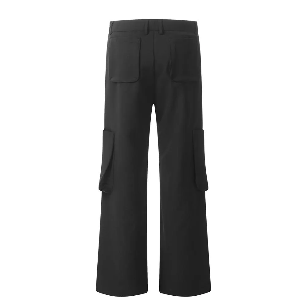 American-style High Street Vibe Workwear Casual Trousers Men's Trendy Brand Three-dimensional Patch Pocket Multi-pocket Loose Straight Wide-leg Pants