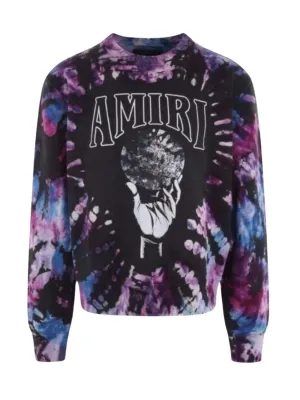 Amiri Crystal Ball Tie-Dye Purple Sweatshirt