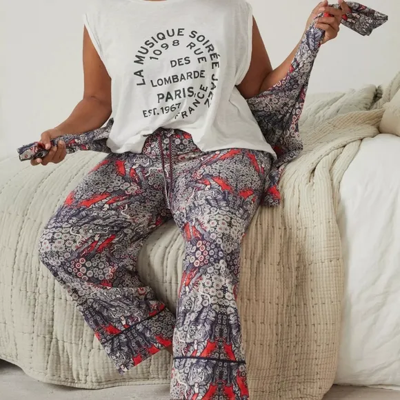 Anthropologie Florence Balducci Menagerie Flannel Sleep Pants