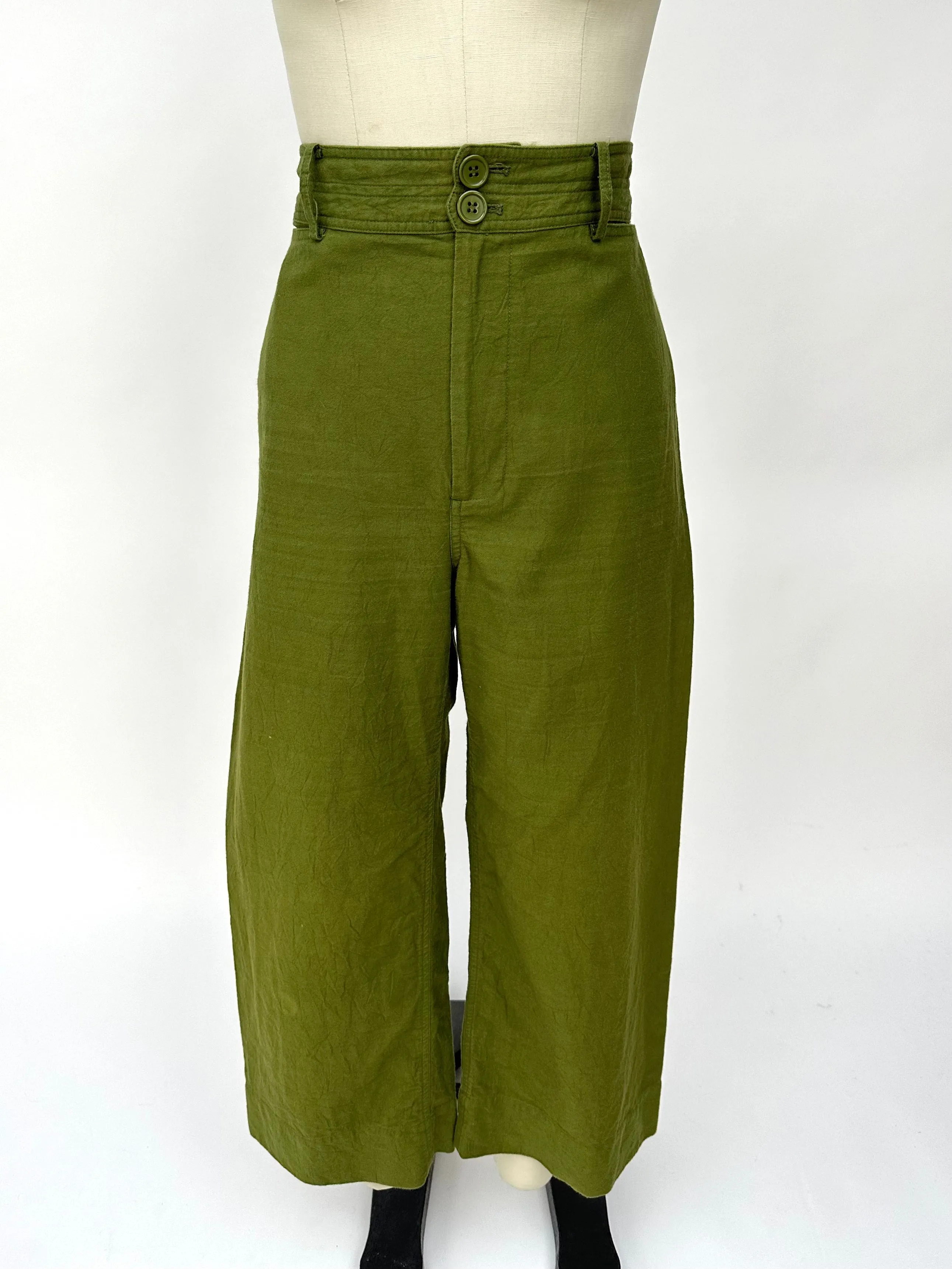 Apiece Apart Olive Wide-Leg Pants