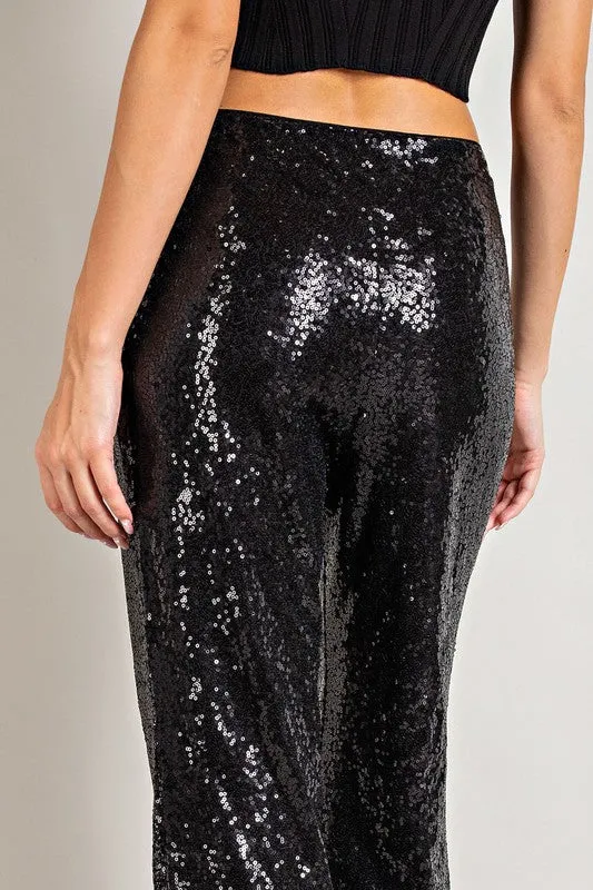 ARIAH MID-RISE SEQUIN PANTS