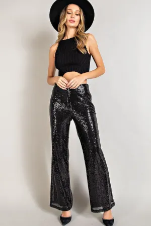ARIAH MID-RISE SEQUIN PANTS