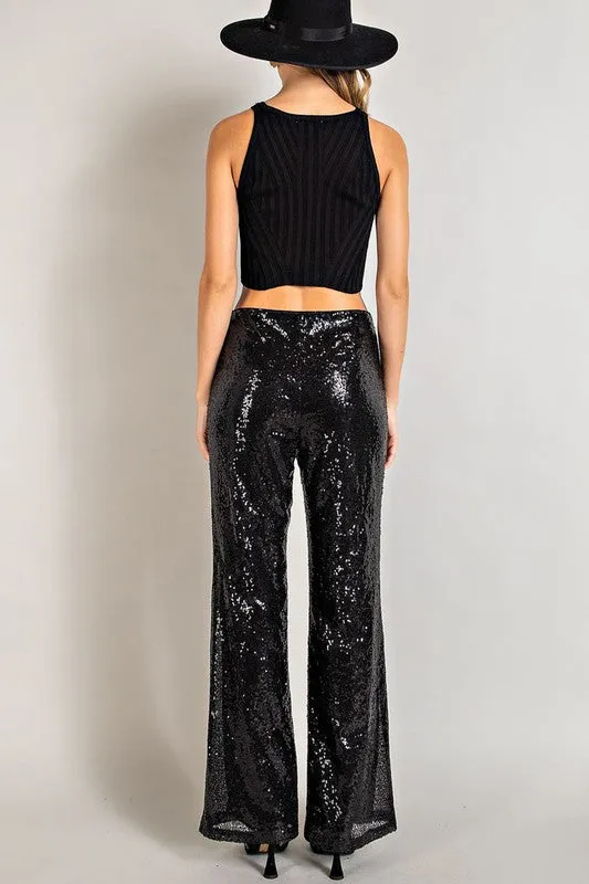 ARIAH MID-RISE SEQUIN PANTS