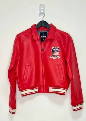 AVIREX CROPPED ICON JACKET (RED)