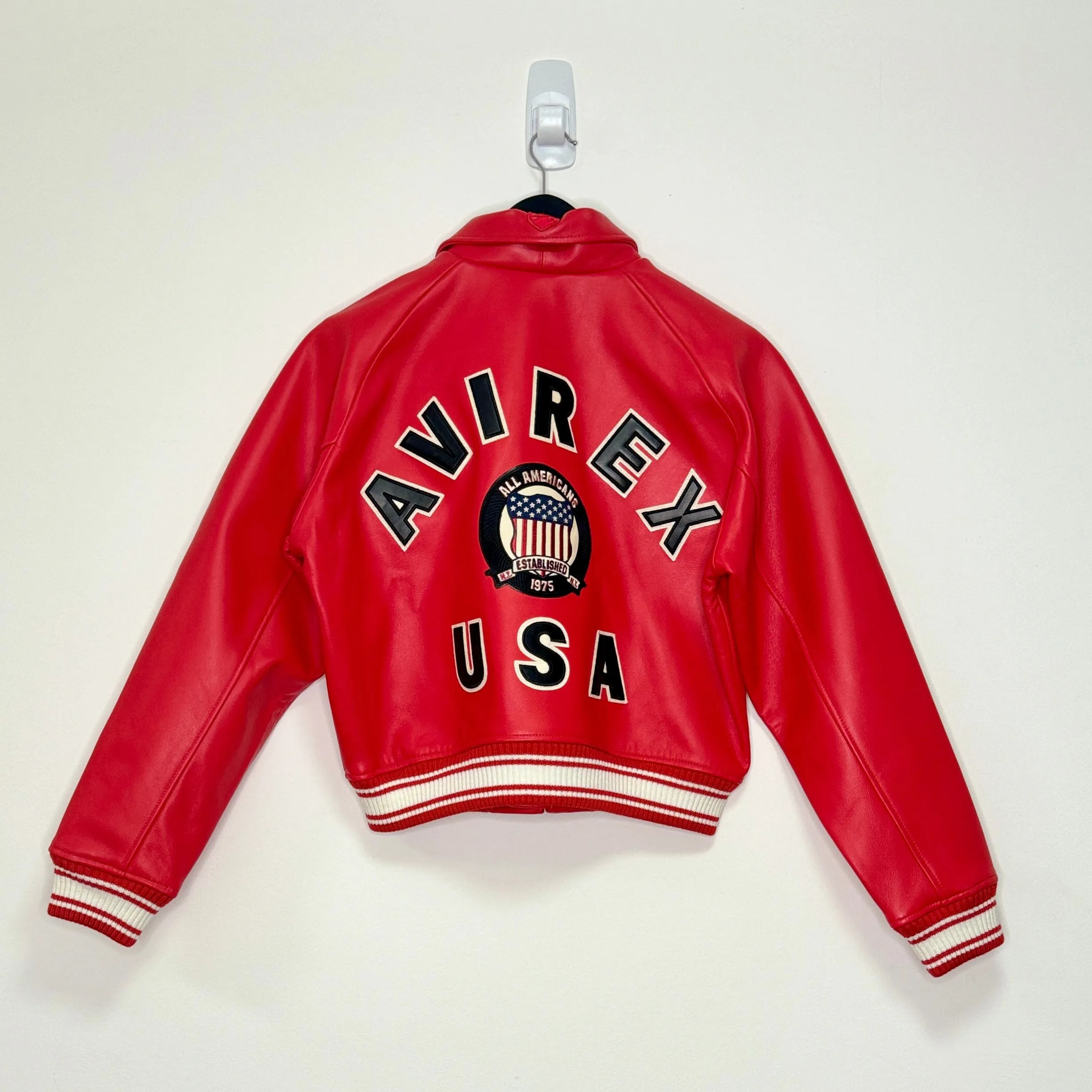 AVIREX CROPPED ICON JACKET (RED)