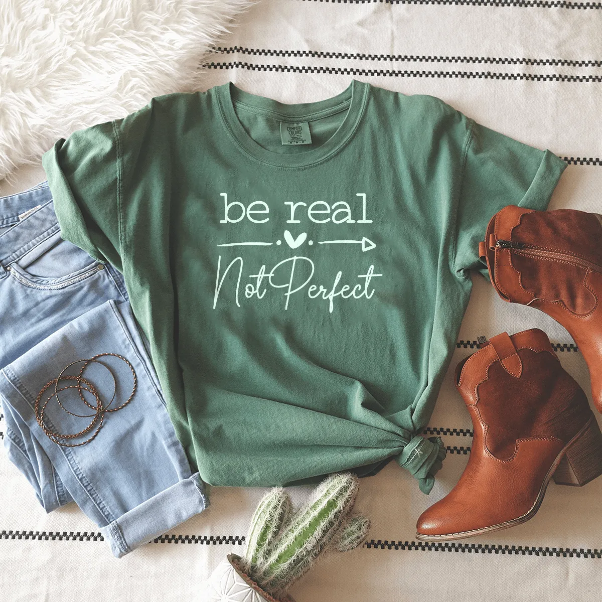 Be Real, Not Perfect - Premium Wash Tee