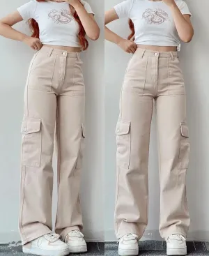 Beige Cargo Pants Women
