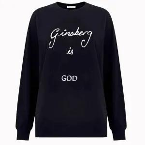Bella Freud Ginsberg Is God Long-Sleeved T-Shirt Black
