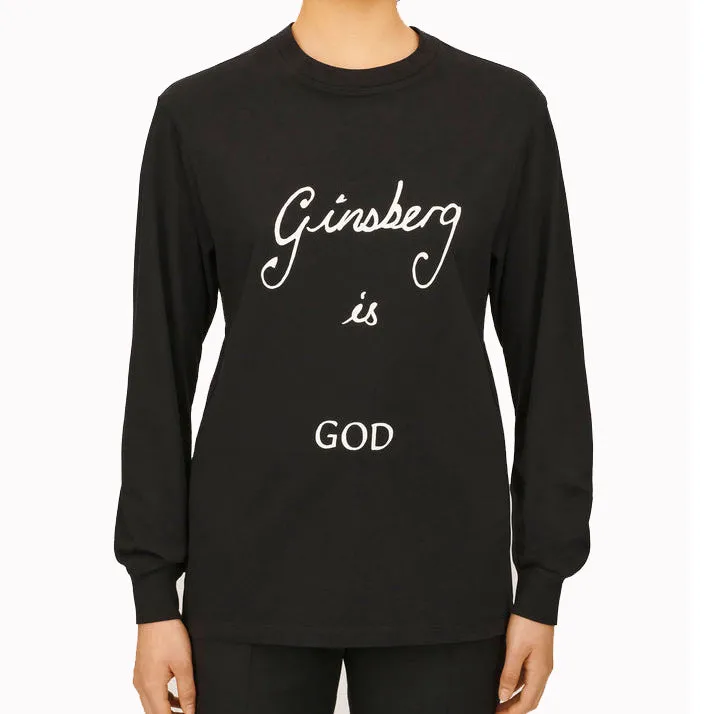 Bella Freud Ginsberg Is God Long-Sleeved T-Shirt Black