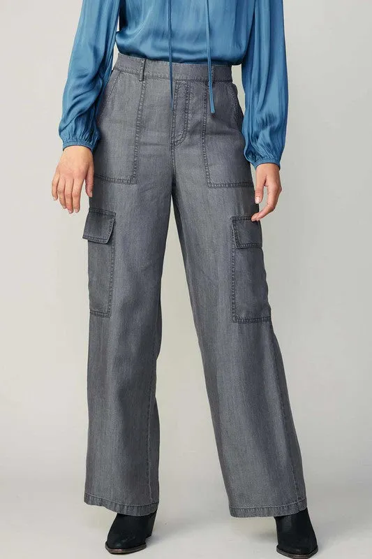 Black Chambray Utility Pants