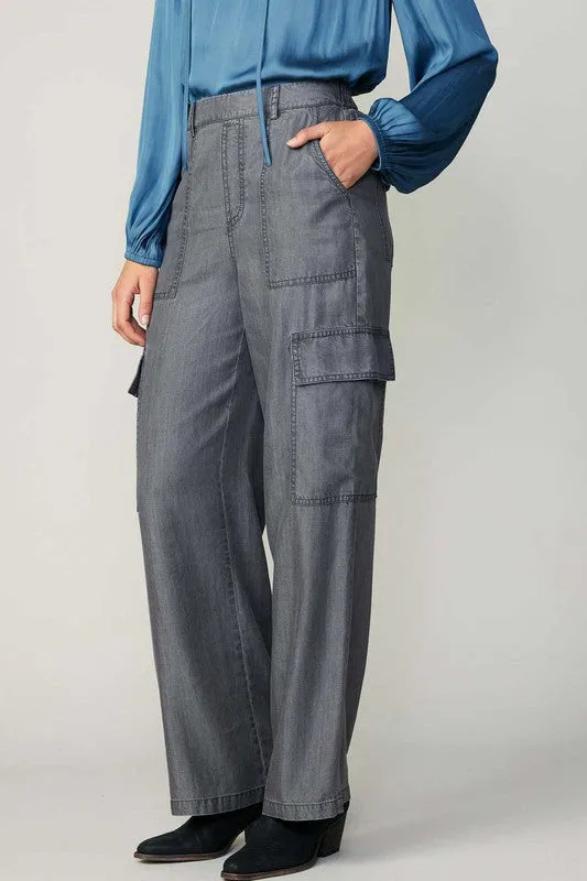 Black Chambray Utility Pants
