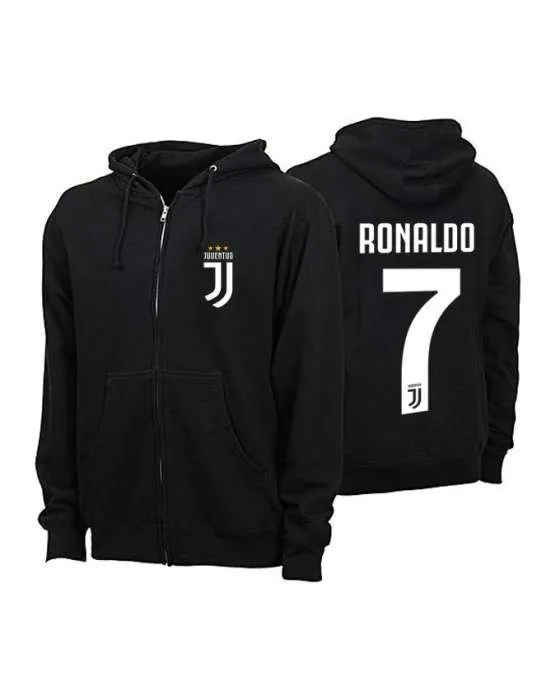 Black Fleece Juventus Ronaldo 7 Number Hoodie for Women