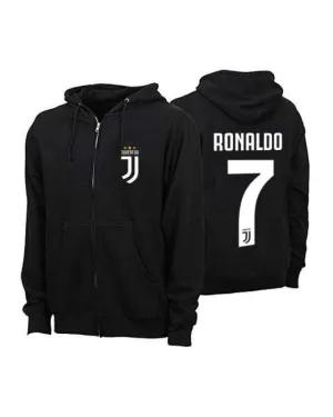 Black Fleece Juventus Ronaldo 7 Number Hoodie for Women