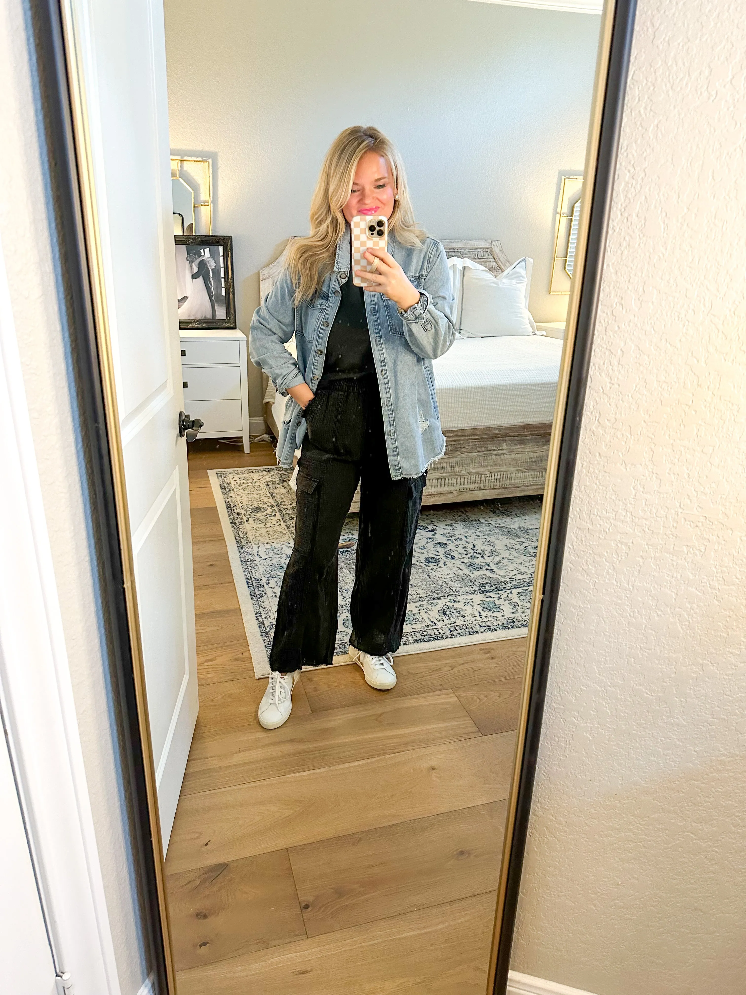 Black Gauze Cargo Pants