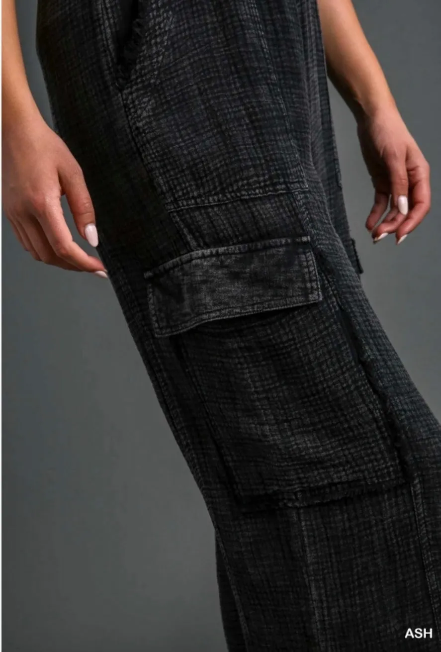 Black Gauze Cargo Pants
