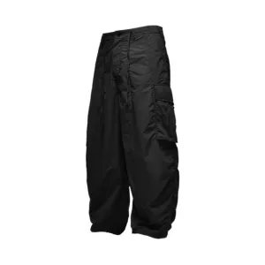 Black Parachute Cargo Pants Men