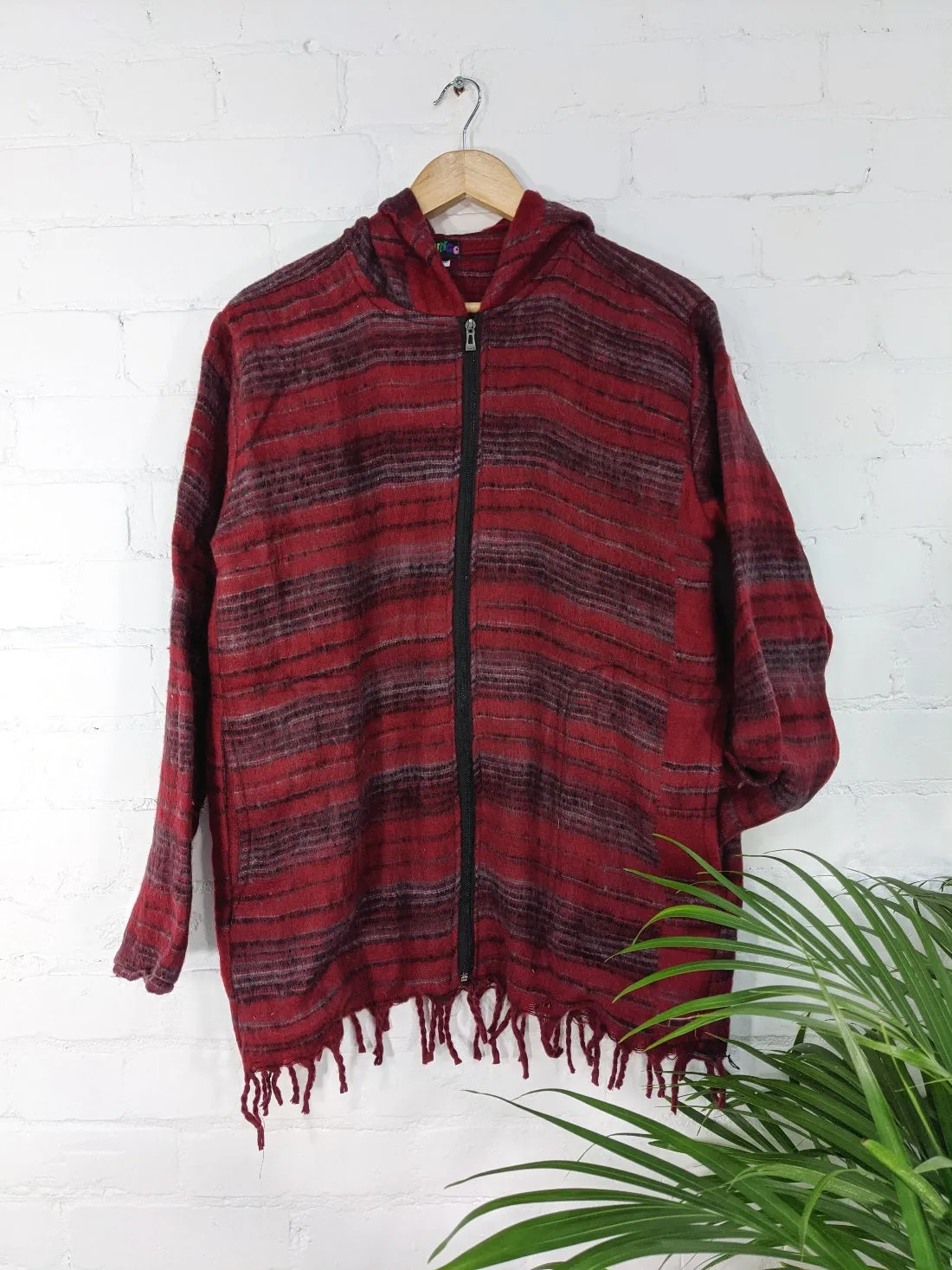 Blanket Fabric Hooded Zip Top
