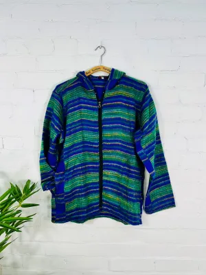 Blanket Fabric Hooded Zip Top
