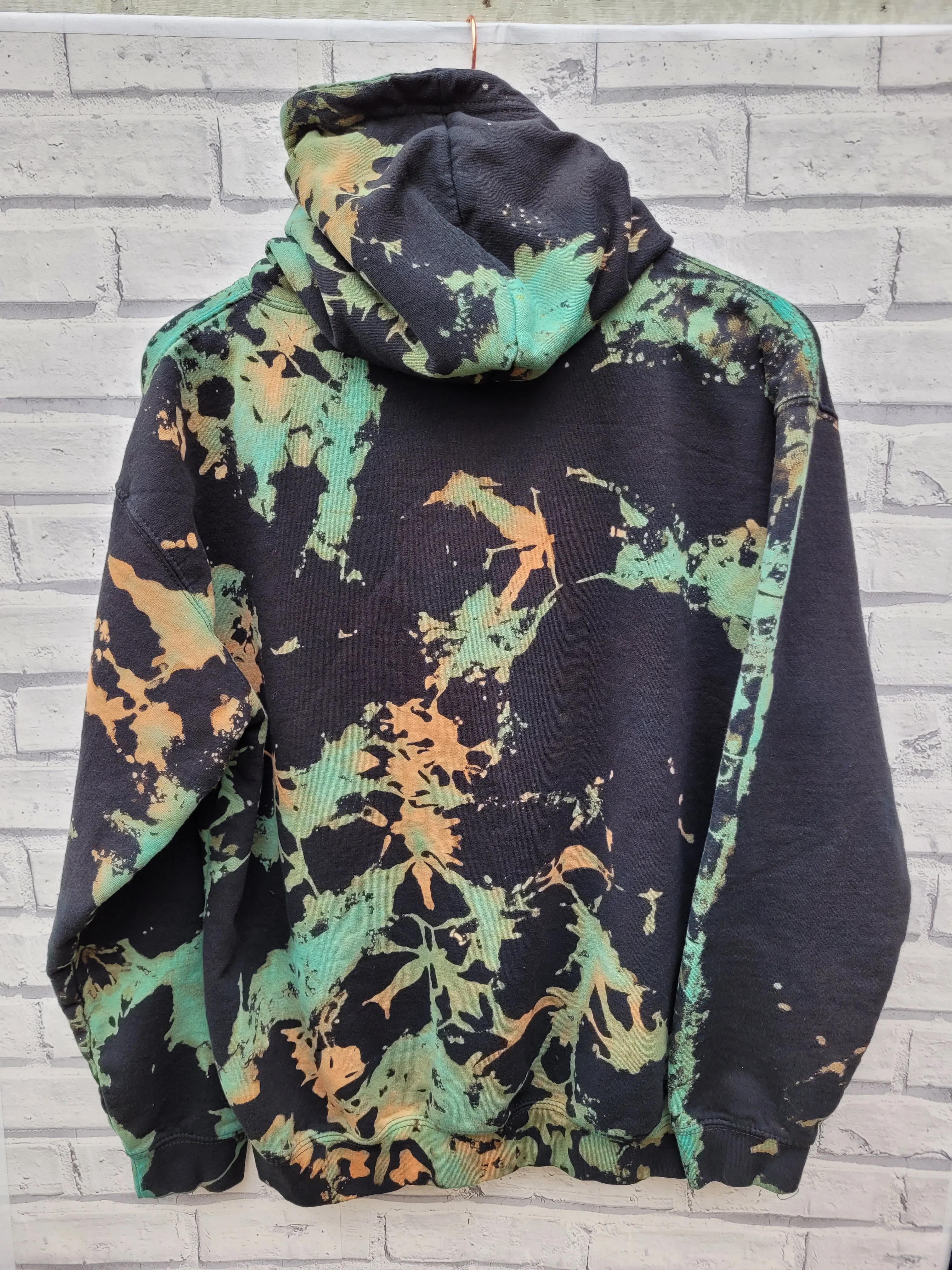 Blue Bleached Tie Dye Hoodie
