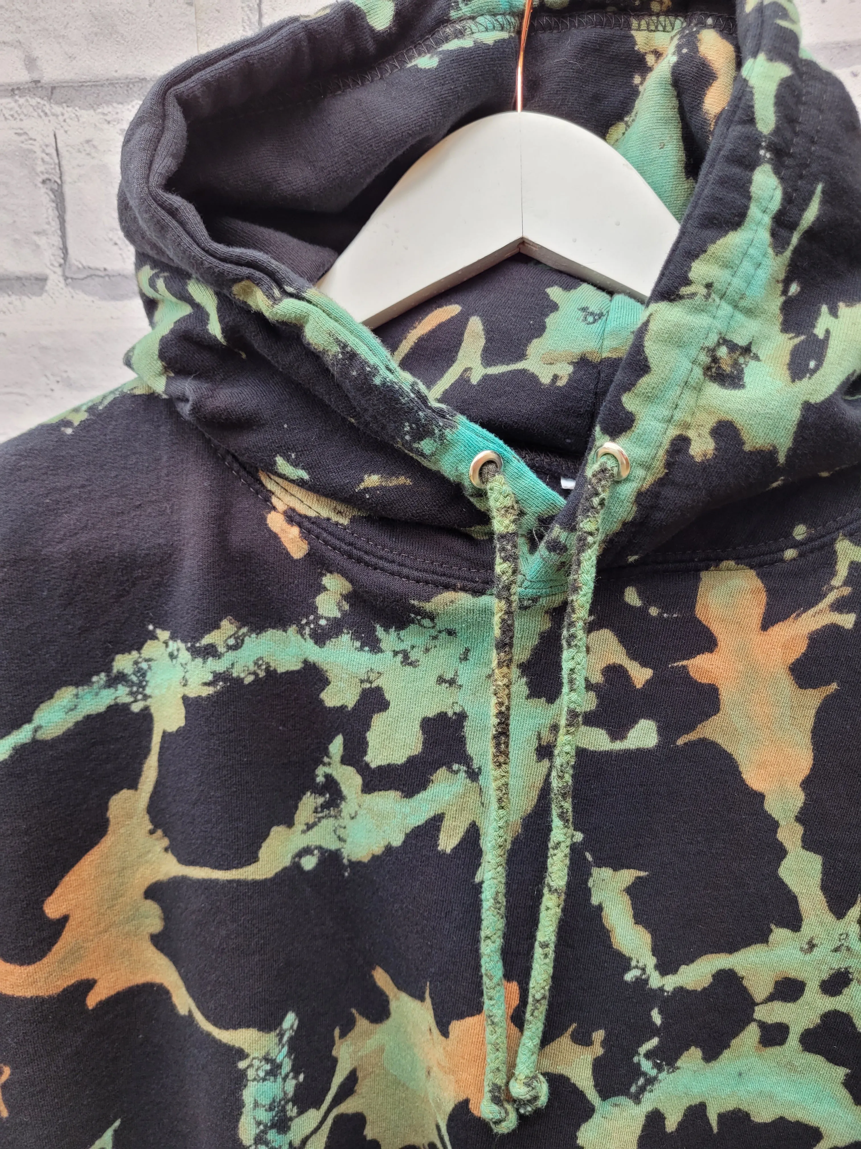 Blue Bleached Tie Dye Hoodie