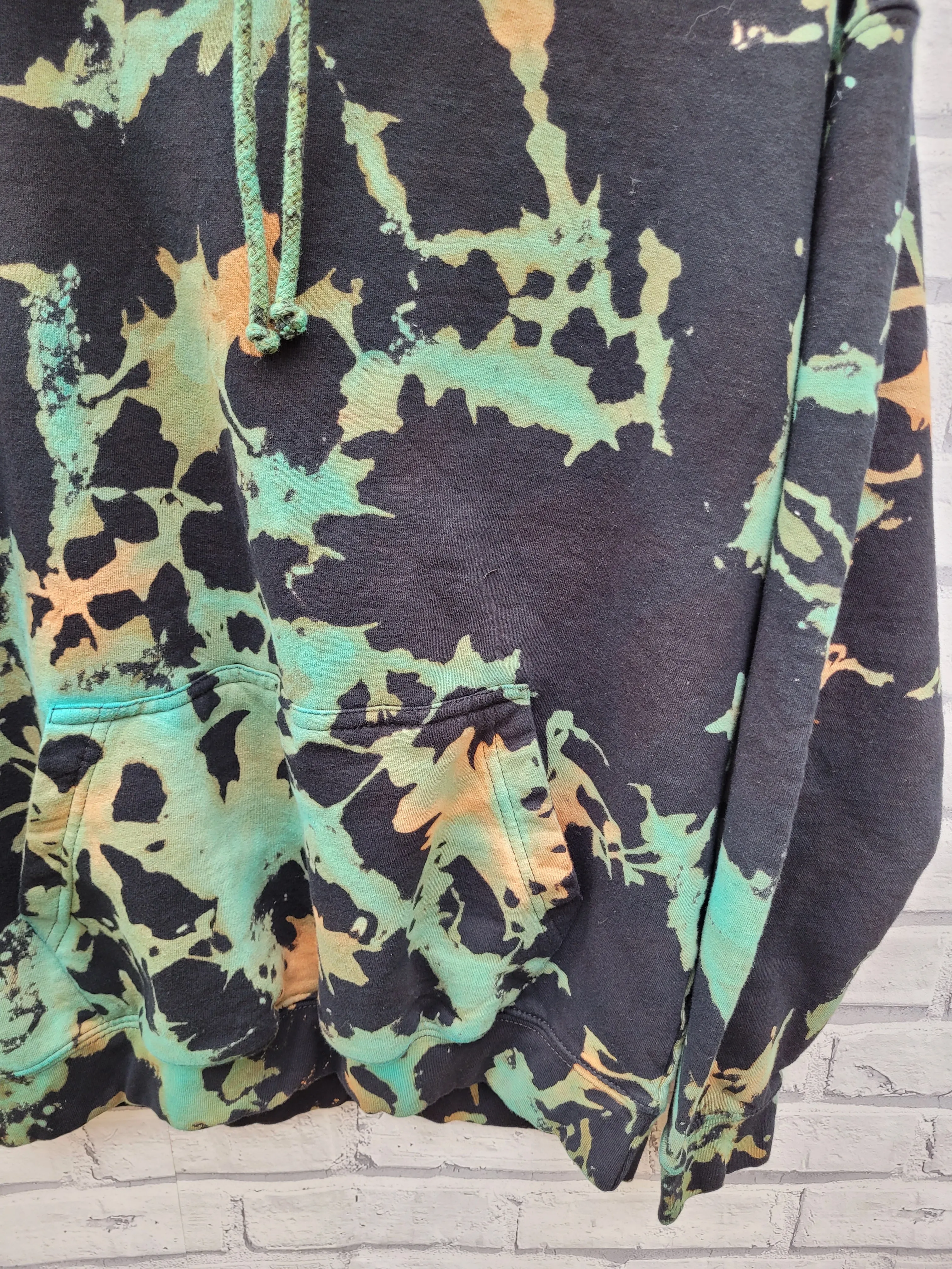 Blue Bleached Tie Dye Hoodie