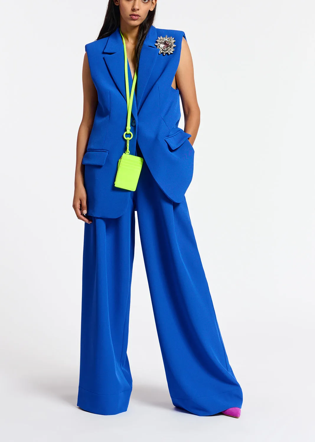 Blue wide-leg pants