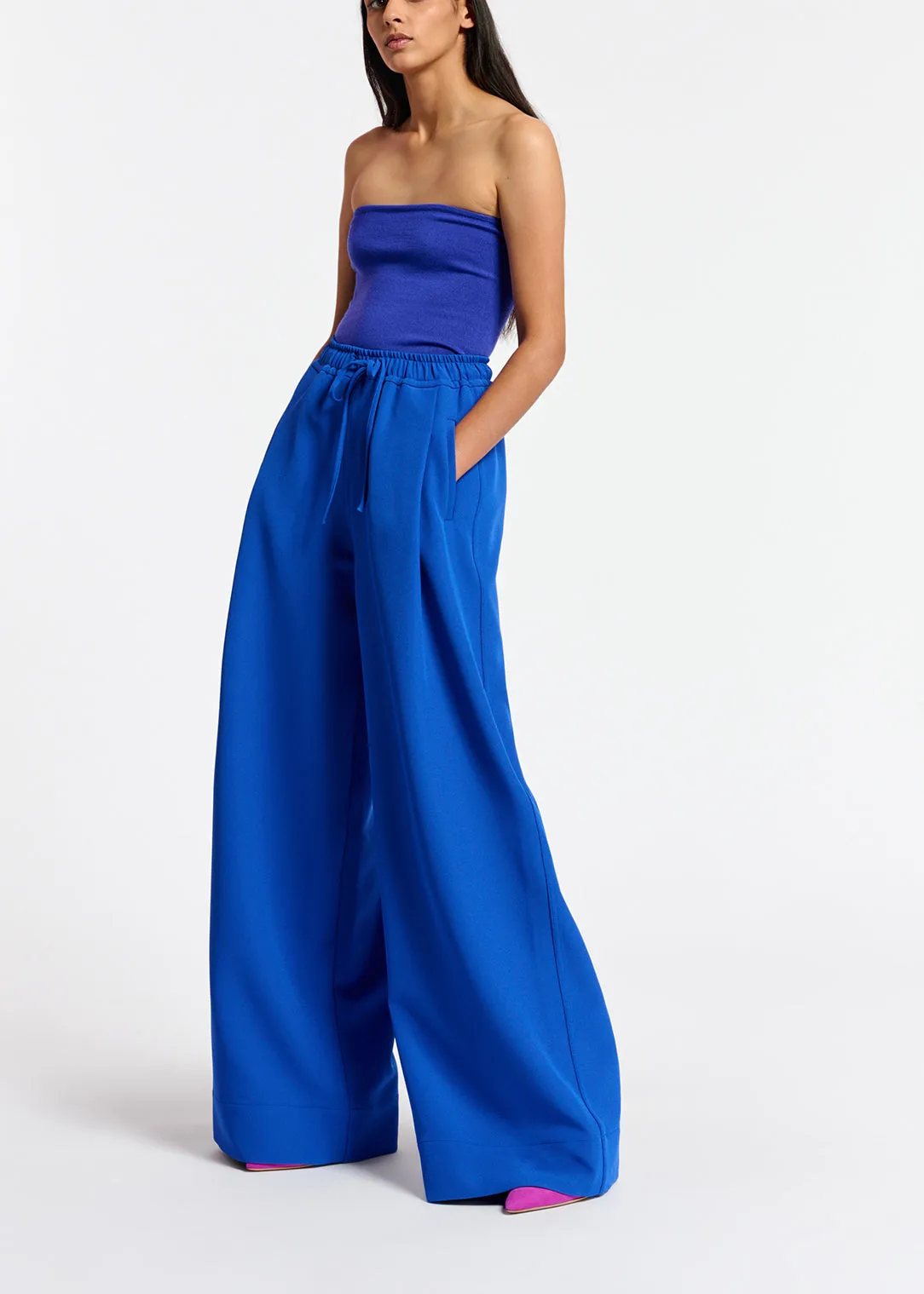 Blue wide-leg pants