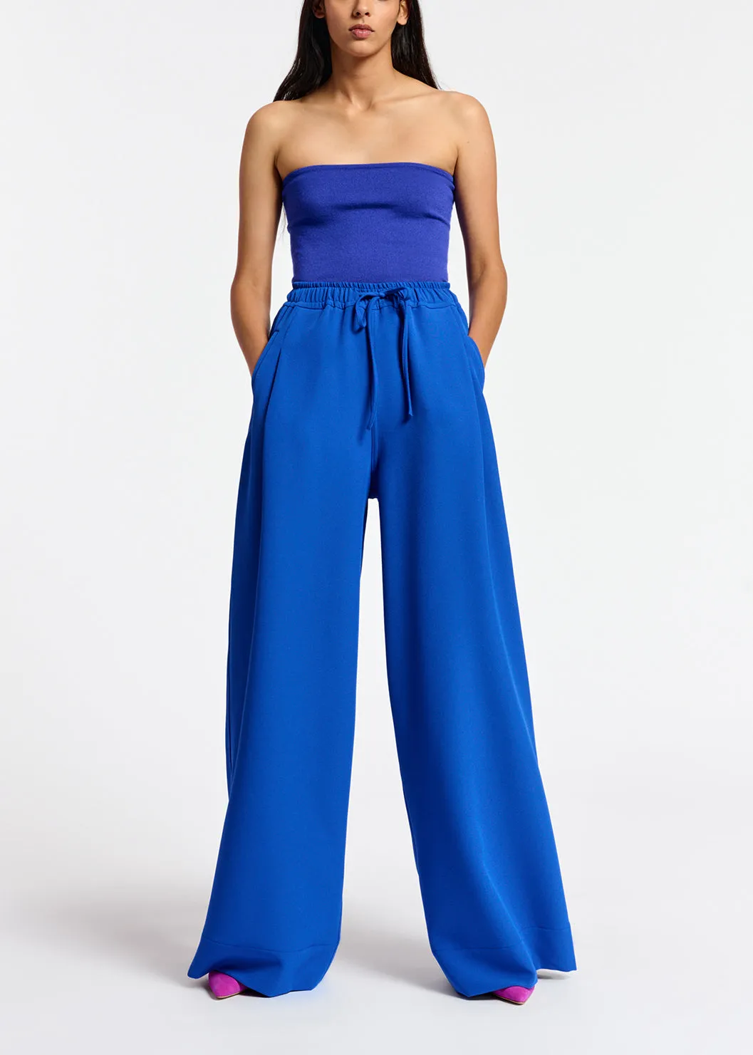 Blue wide-leg pants