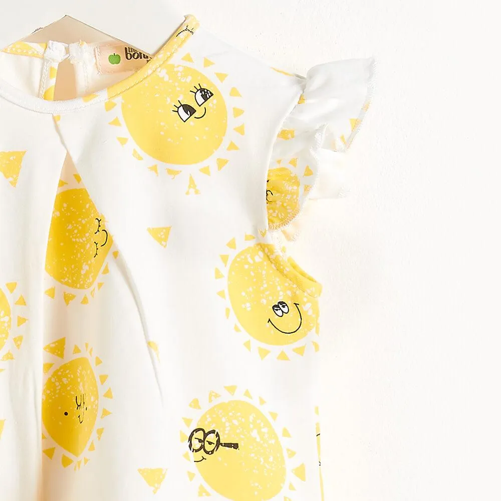Bonnie Mob Duval Sunshine Print Frill Sleeve Top & Bloomer Set