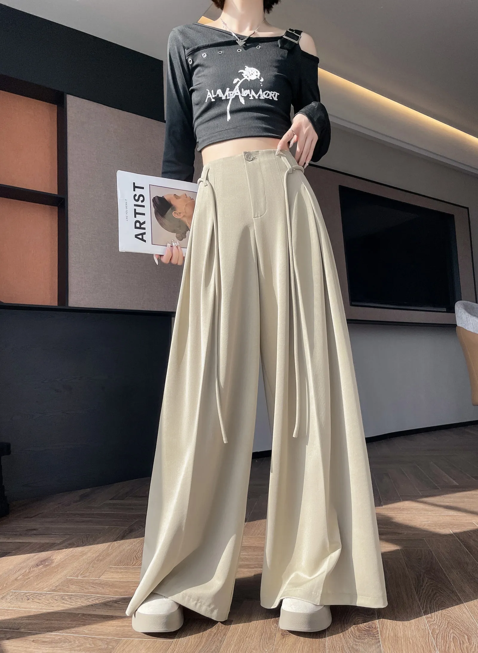 Breathable and Loose Fit Wide Leg Trousers Perfect for Summer