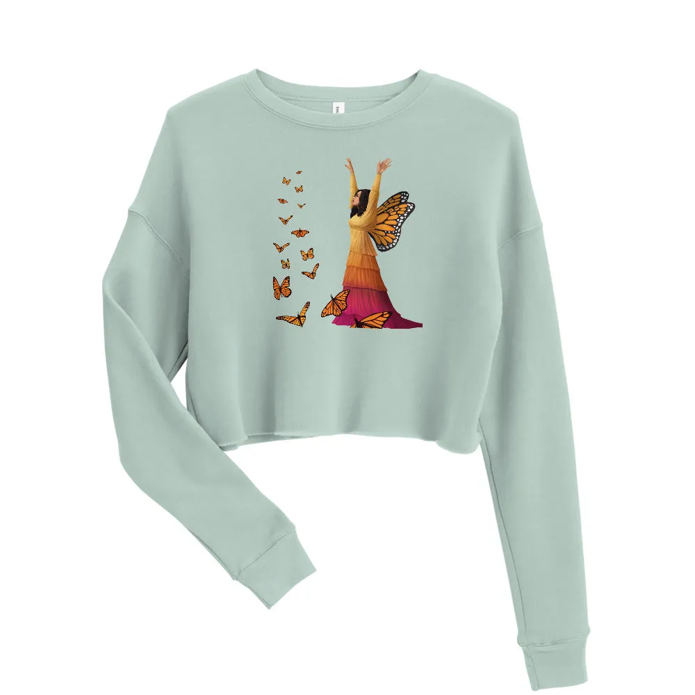 Butterfly Art Crop Sweatshirt