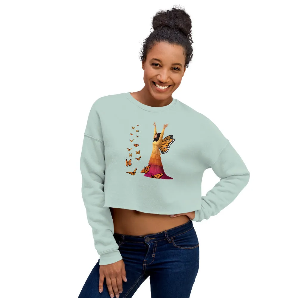 Butterfly Art Crop Sweatshirt