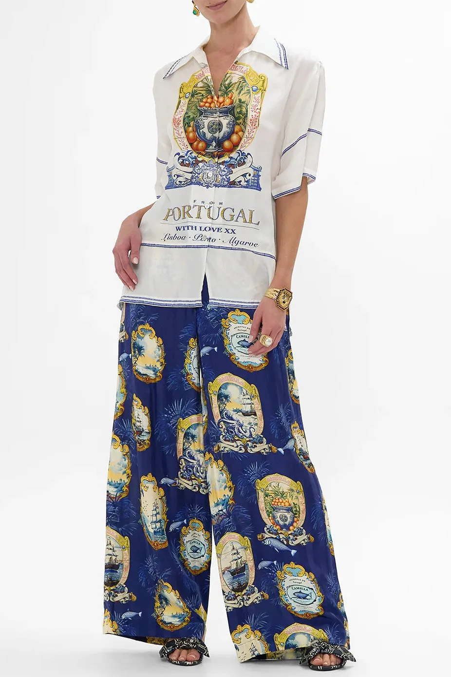 CAMILLA Wide Leg Waisted Pant - Song of Saint Anthony
