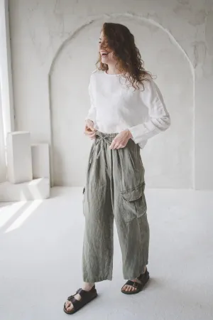 Cargo Loose Linen Pants